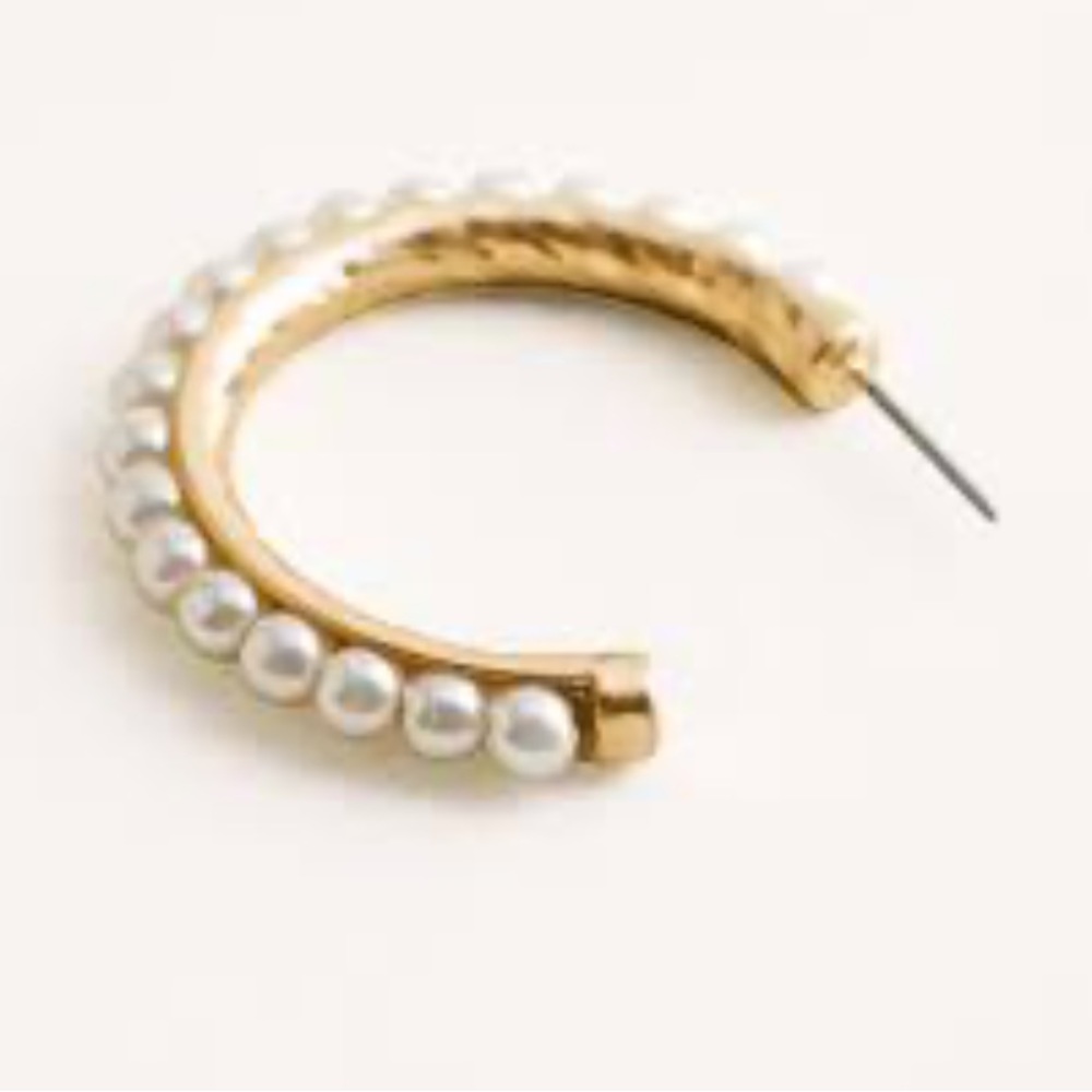 Freshwater hoop Pearl Dangle Earrings